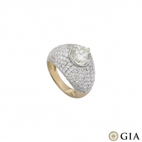 Yellow Gold Round Brilliant Cut Diamond Bombe Ring 1.67ct Yellow Gold Round Brilliant Cut Diamond Bombe Ring 1.67ct
